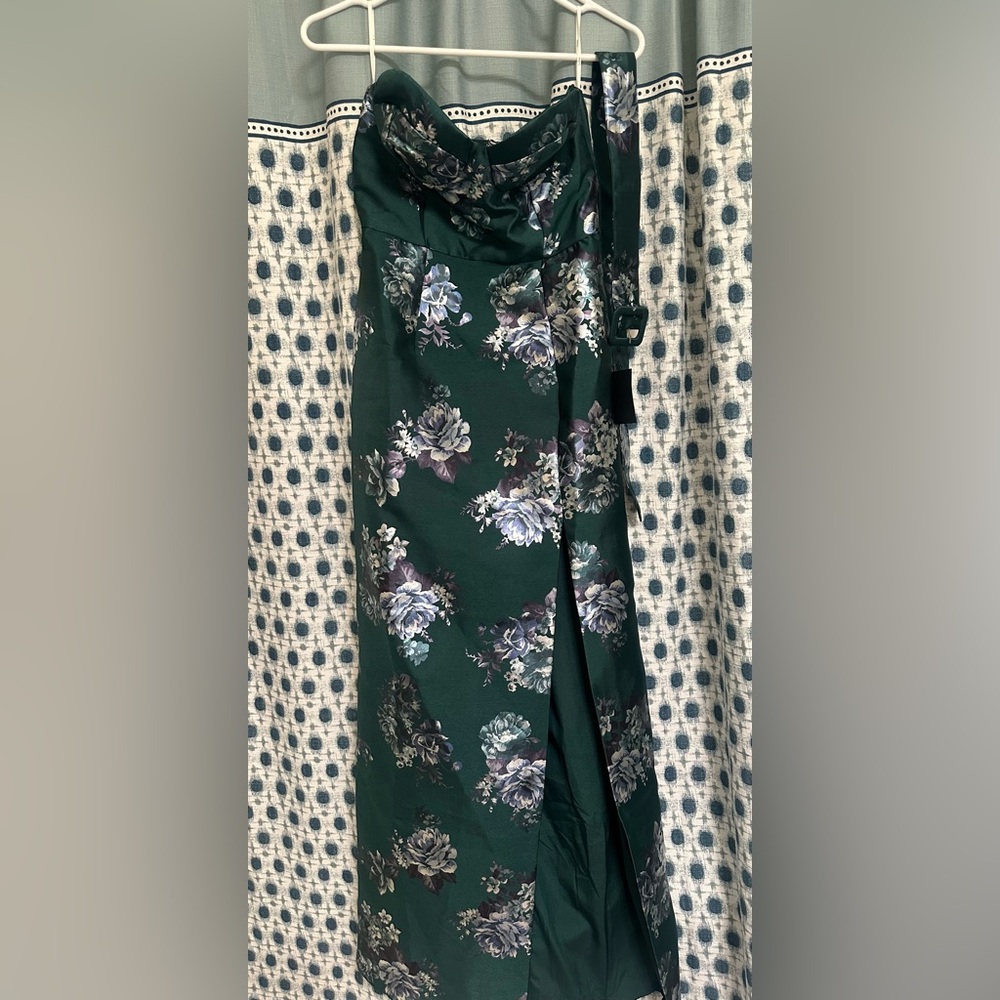 Floral + Green Formal Dress